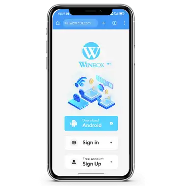Winbox Download Android login and sign up page