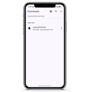 Winbox Download APK file in Android folder