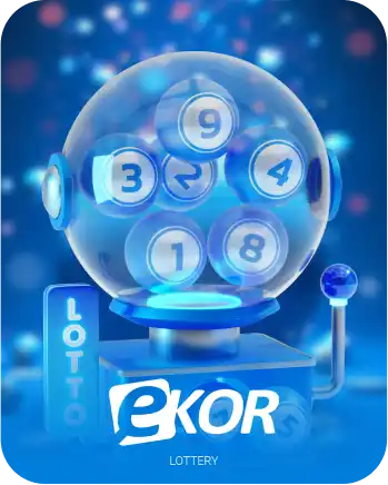 Winbox Games - eKOR lottery game icon with numbered balls in a draw machine