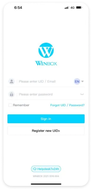 Winbox Referrer QR Code Tutorial Step 1 – Login or Register New UID