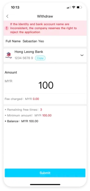 Winbox Withdraw Tutorial Step 2 – Enter Bank and Withdrawal Amount