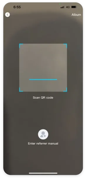 Winbox Referrer QR Code Tutorial Step 2 – Scan Referrer QR Code