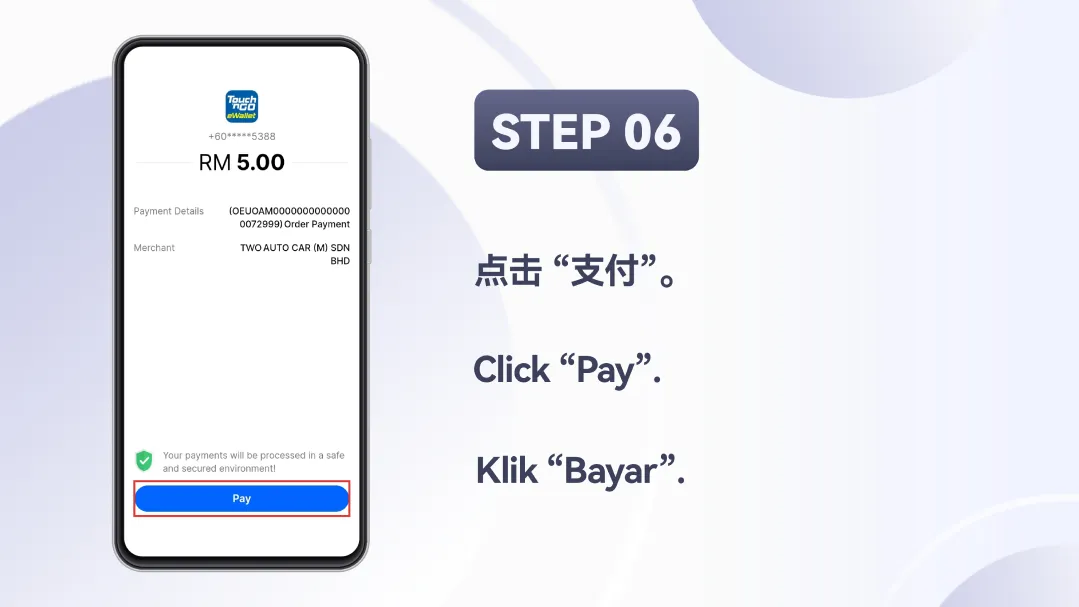Winbox E-Wallet Top-Up Step 6 – Click Pay to proceed