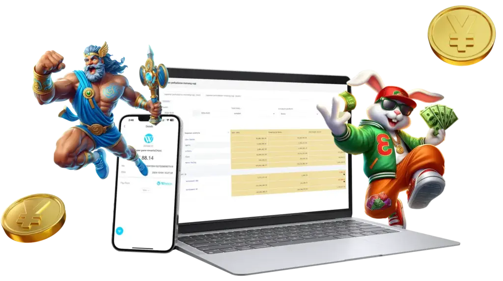 Winbox Shareholder program dashboard with mobile and laptop display